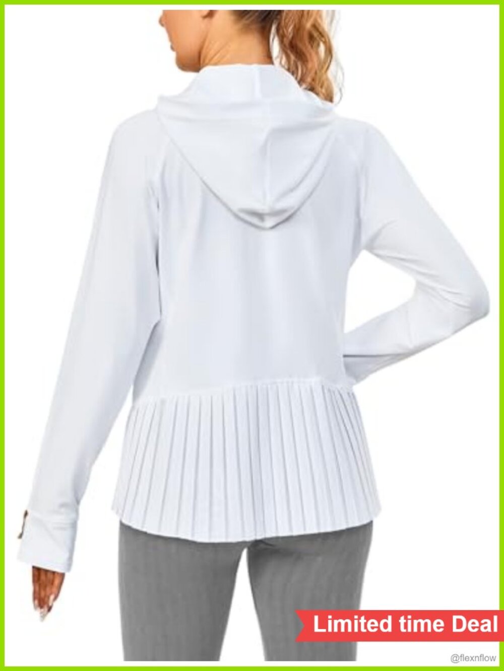 UPF 50+ Women's Golf Jacket with Pleated Hem Quick Dry Full Zip